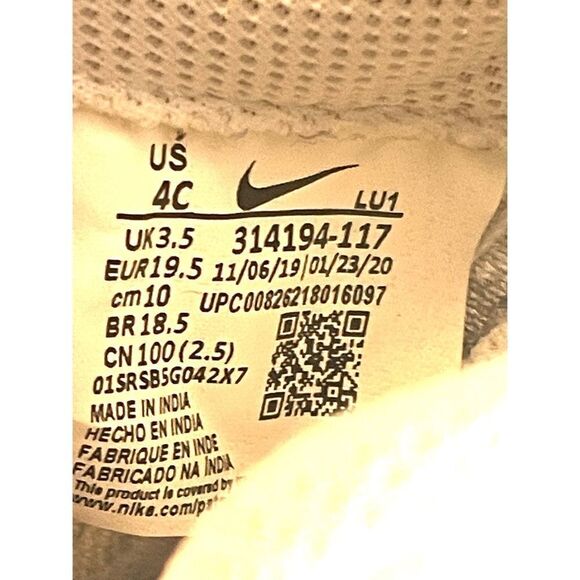 Nike Air Force 1 AF1 Low White Kids Toddler Pre-School 314194-117 Size 4C - Picture 3 of 9